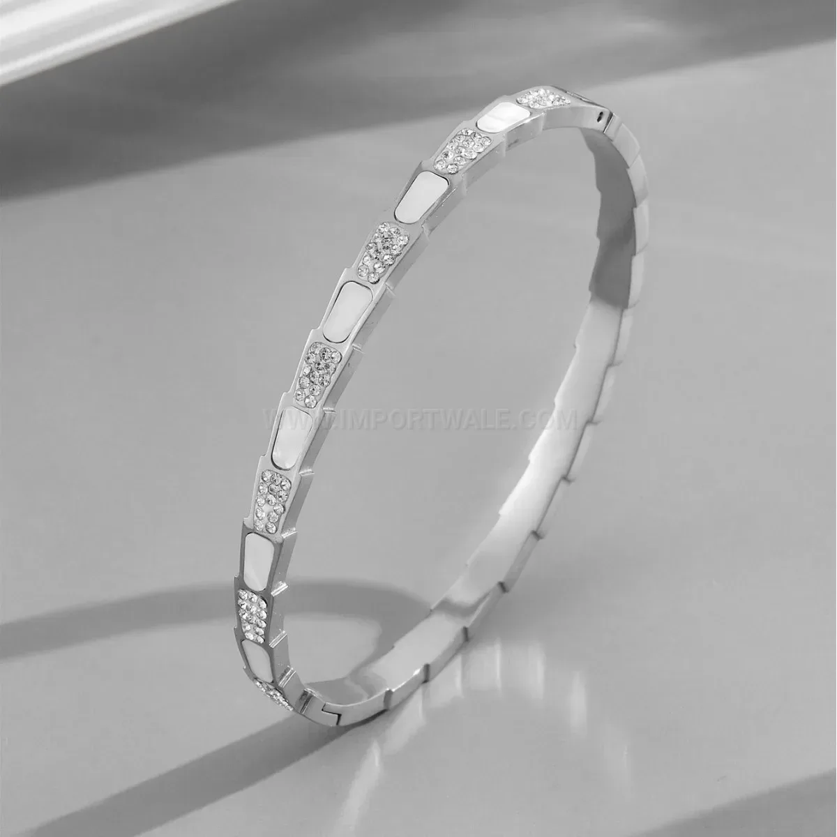 Premium Minimalist Titanium Steel Bamboo Joint Open Bangle Bracelet