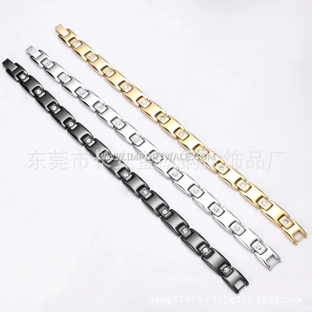 Geometric Pyramid Stainless Steel Magnetic Therapy Bracelet