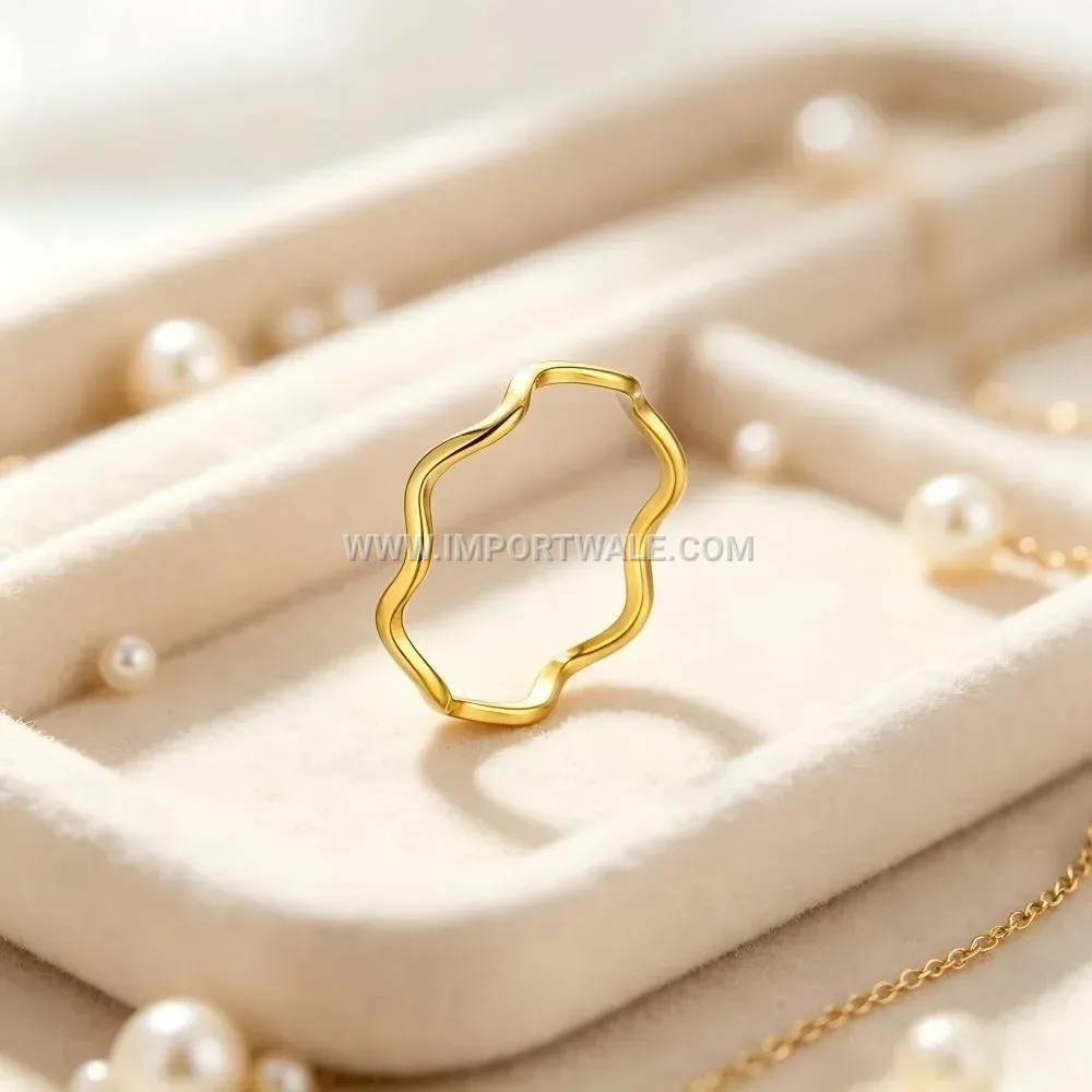 Wavy Ultra Thin Stainless Steel Stackable Band