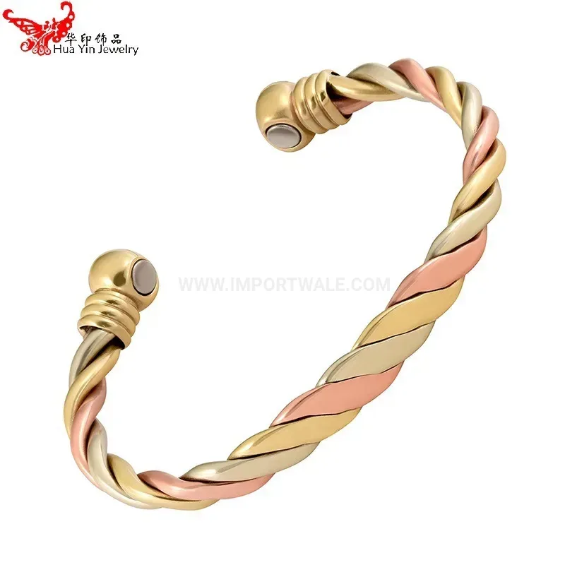 Twisted Wire Eco Copper Bio Magnetic Adjustable Therapy Bracelet
