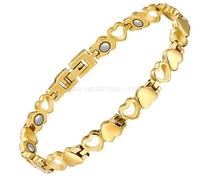 Designer Sweet Heart Steel Magnetic Therapy Bio Bracelet