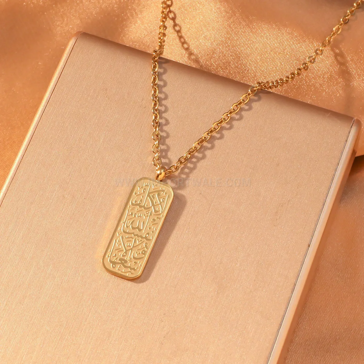 Arabic Calligraphy Allah Shahada Stainless Steel Pendant Necklace
