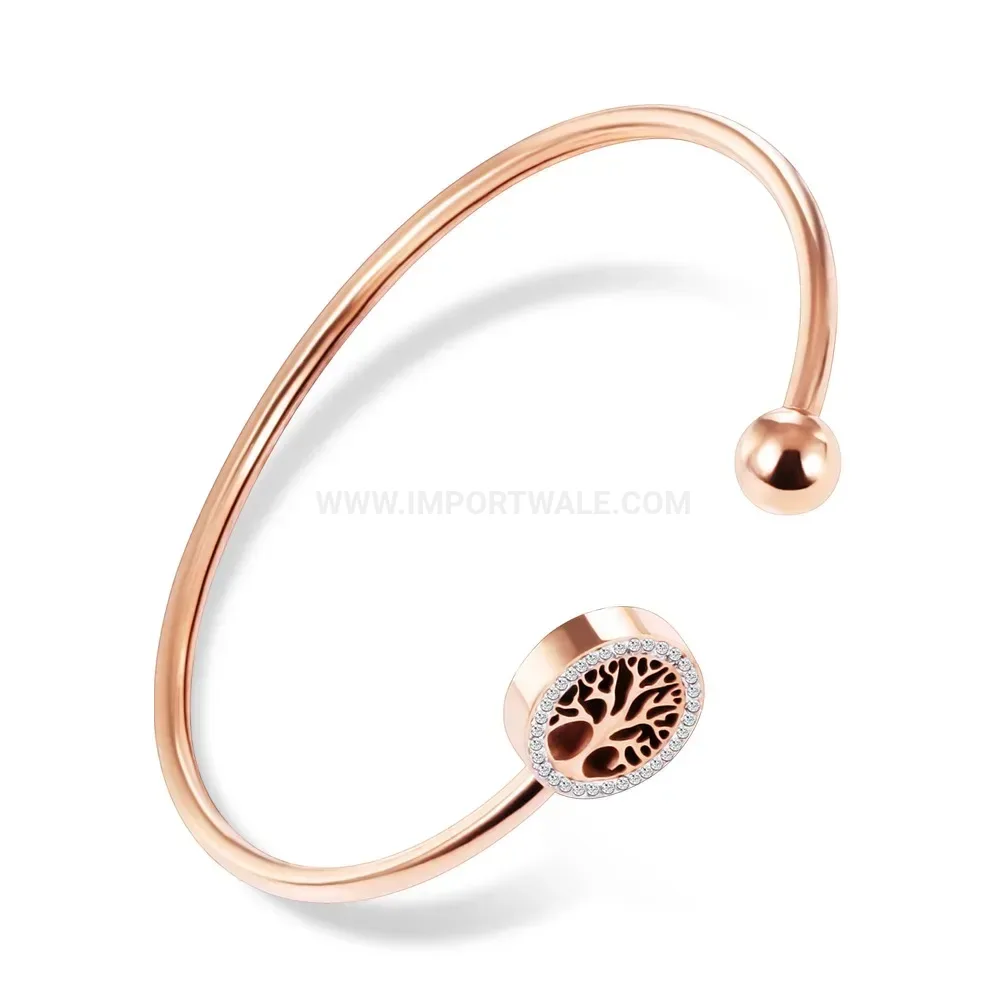 Fashion Tree of Life Open Stainless Steel Bangle