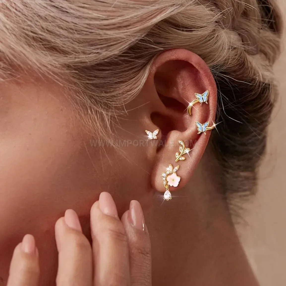 Modern Screw Back Stainless Steel Zircon Cartilage Piercing Studs