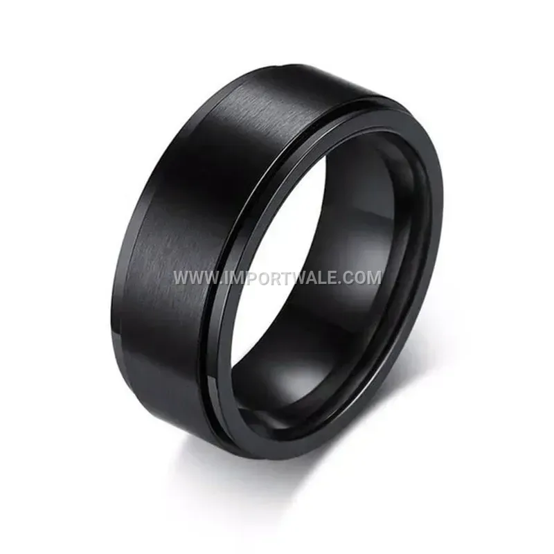 Matte Finish Stainless Steel Spinning Fidget Ring