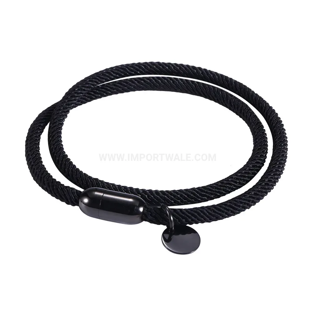 Dual Strand Milan Cord Stainless Steel Magnetic Clasp Bracelet
