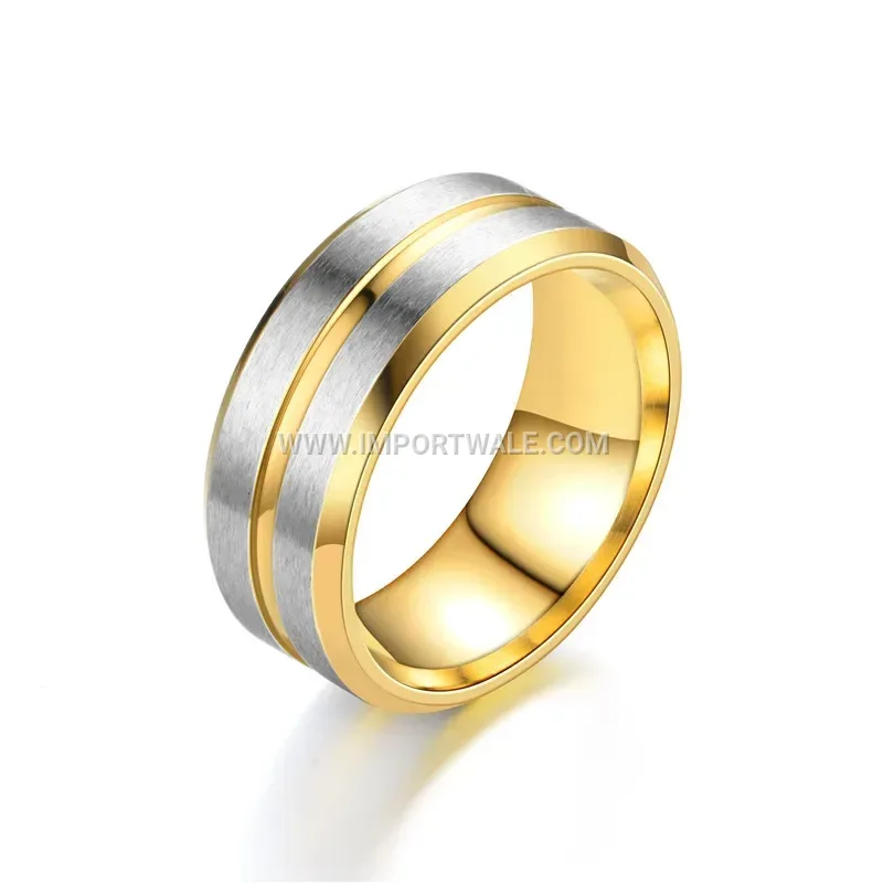 Dual Beveled Edge Stainless Steel Band Ring