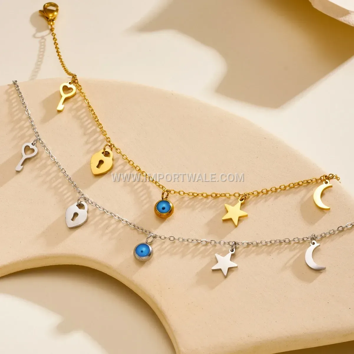 Heart Lock Pendant Stainless Steel Anklet
