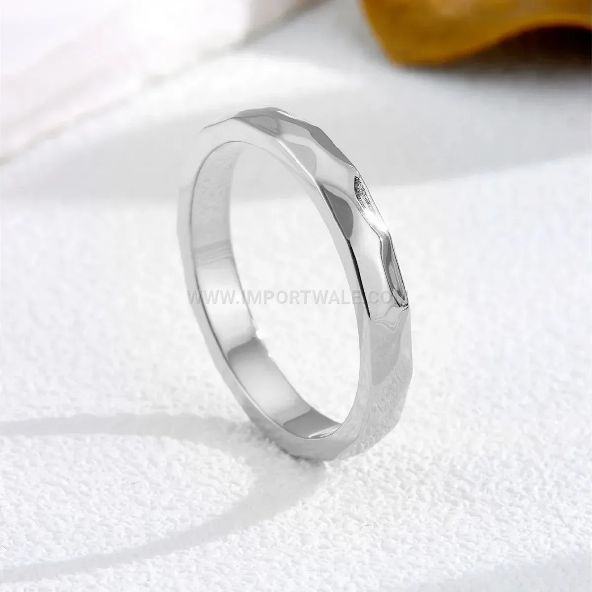 Faceted Geometric Rhombus Stainless Steel Ring