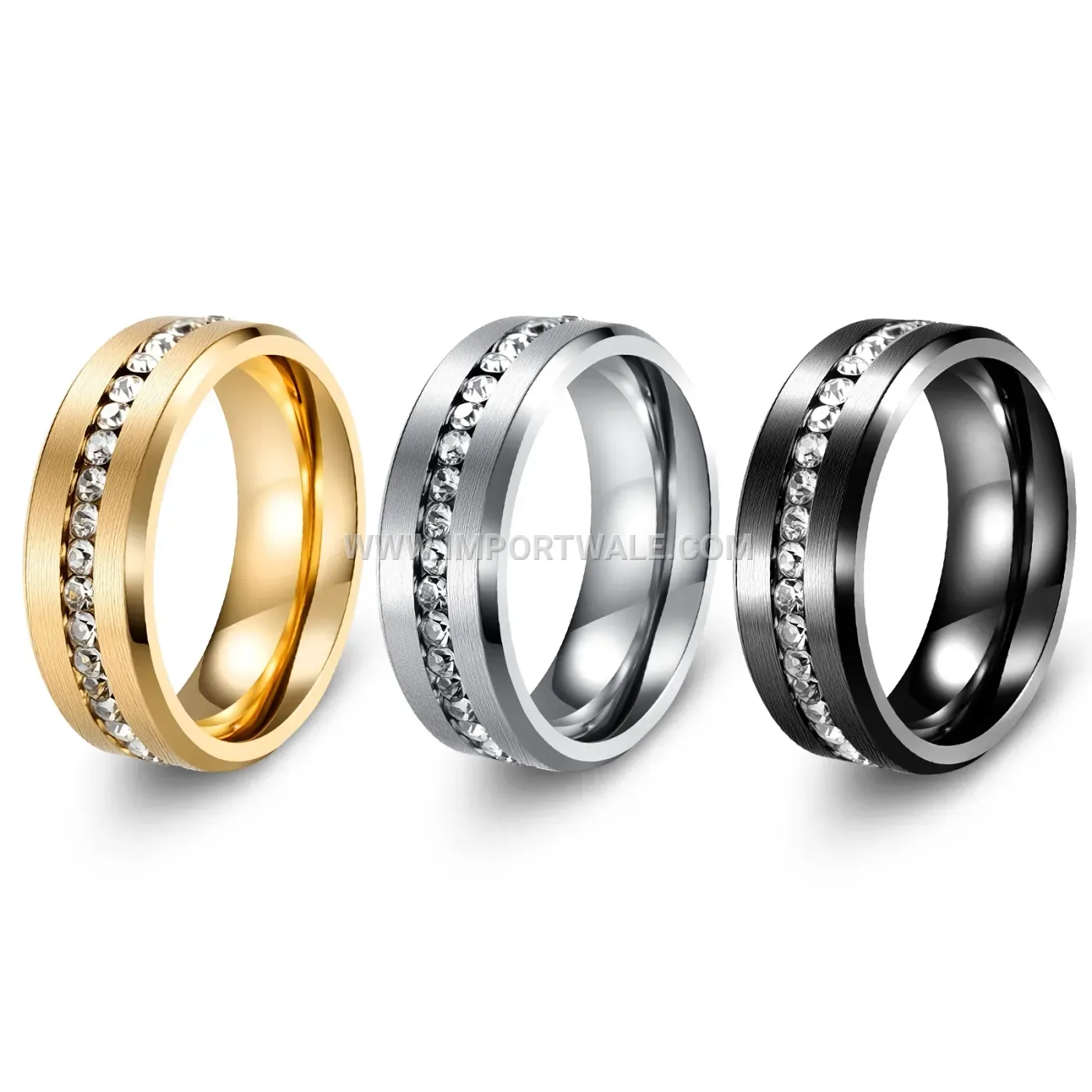 Vintage Radiant Cut Crystal Stainless Steel Band