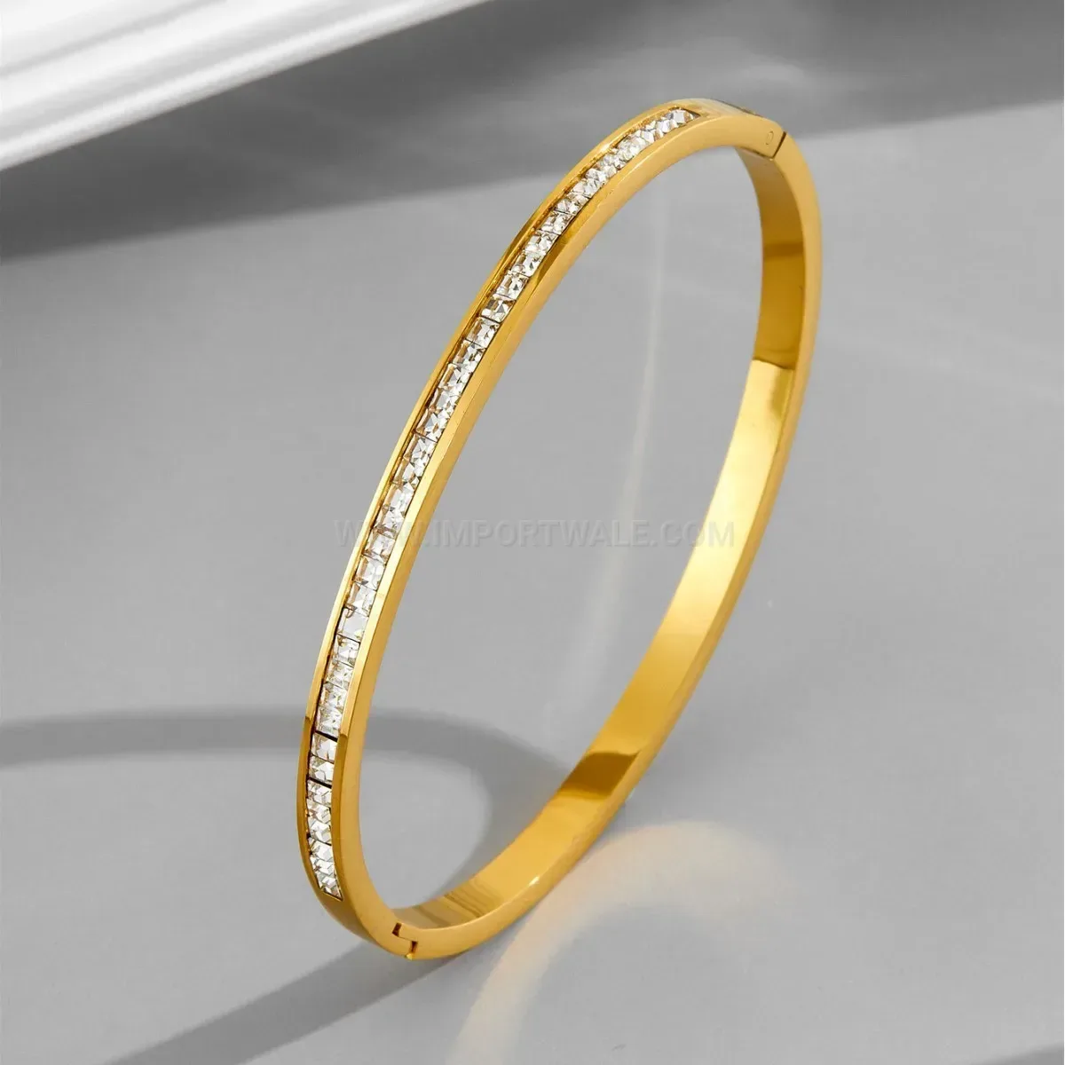 Modern Titanium Steel Mother of Pearl Bangle