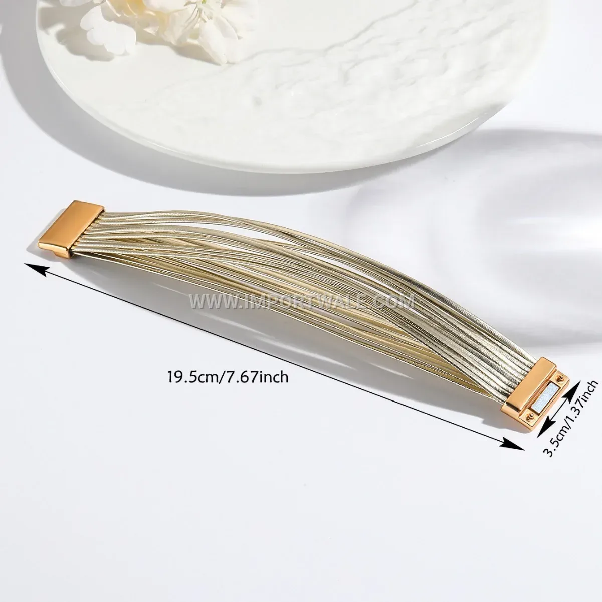 Multi-Strand Faux Leather Cord Bracelet with Magnetic Clasp