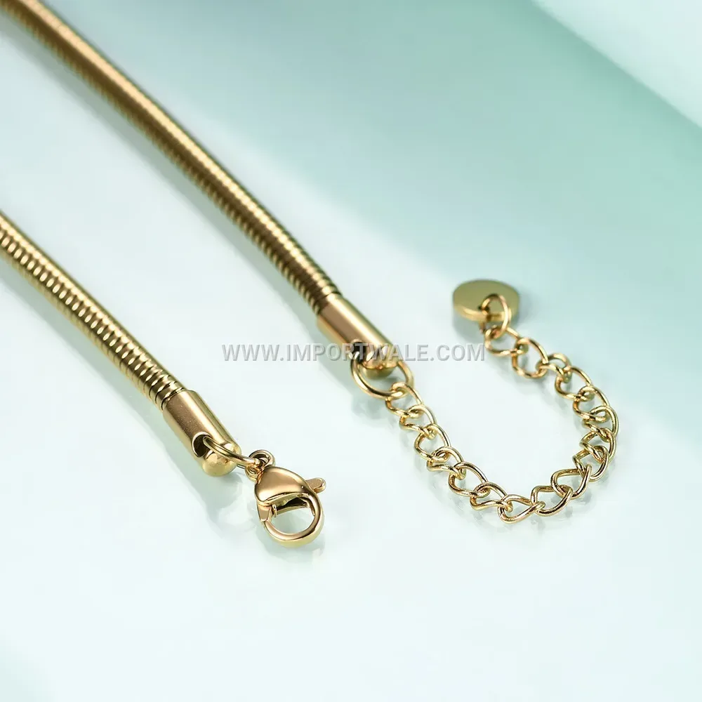Minimalist 3mm Stainless Steel Round Snake Chain Bracelet