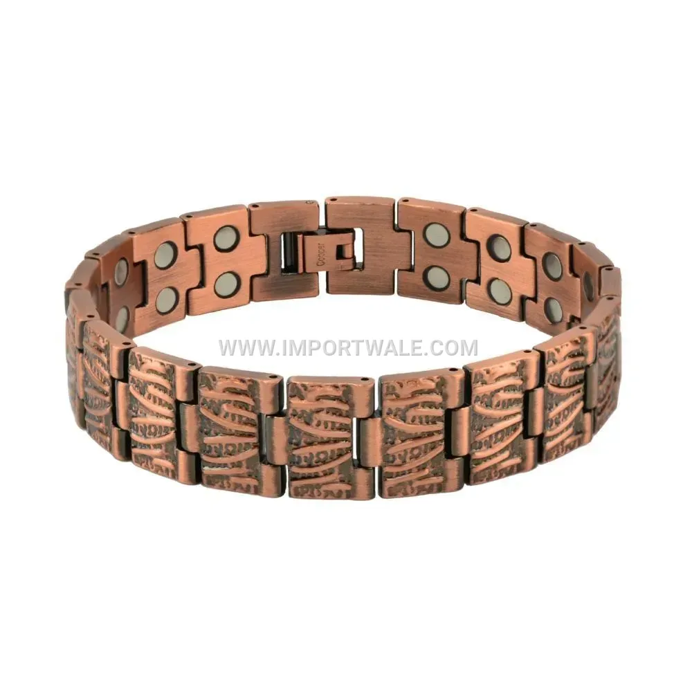 Tiger Pattern Titanium Steel Magnetic Cuff Bracelet