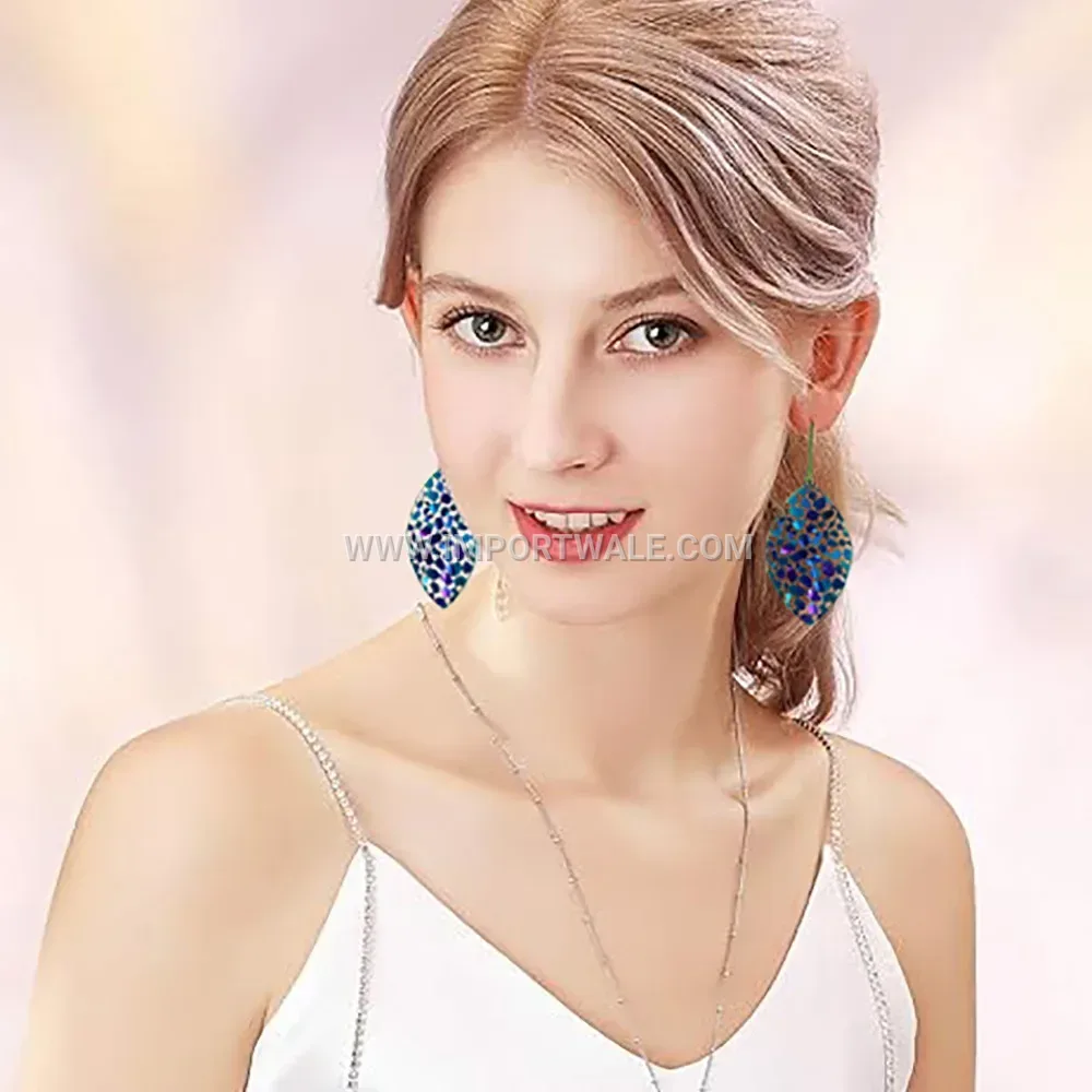 Cutout Leaf Stainless Steel Statement Stud Earrings