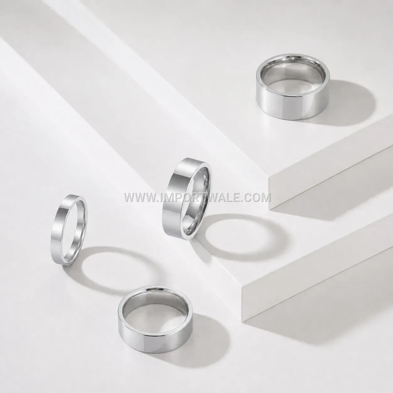 Polished Electroplated Stainless Steel Plain Plain Band Ring