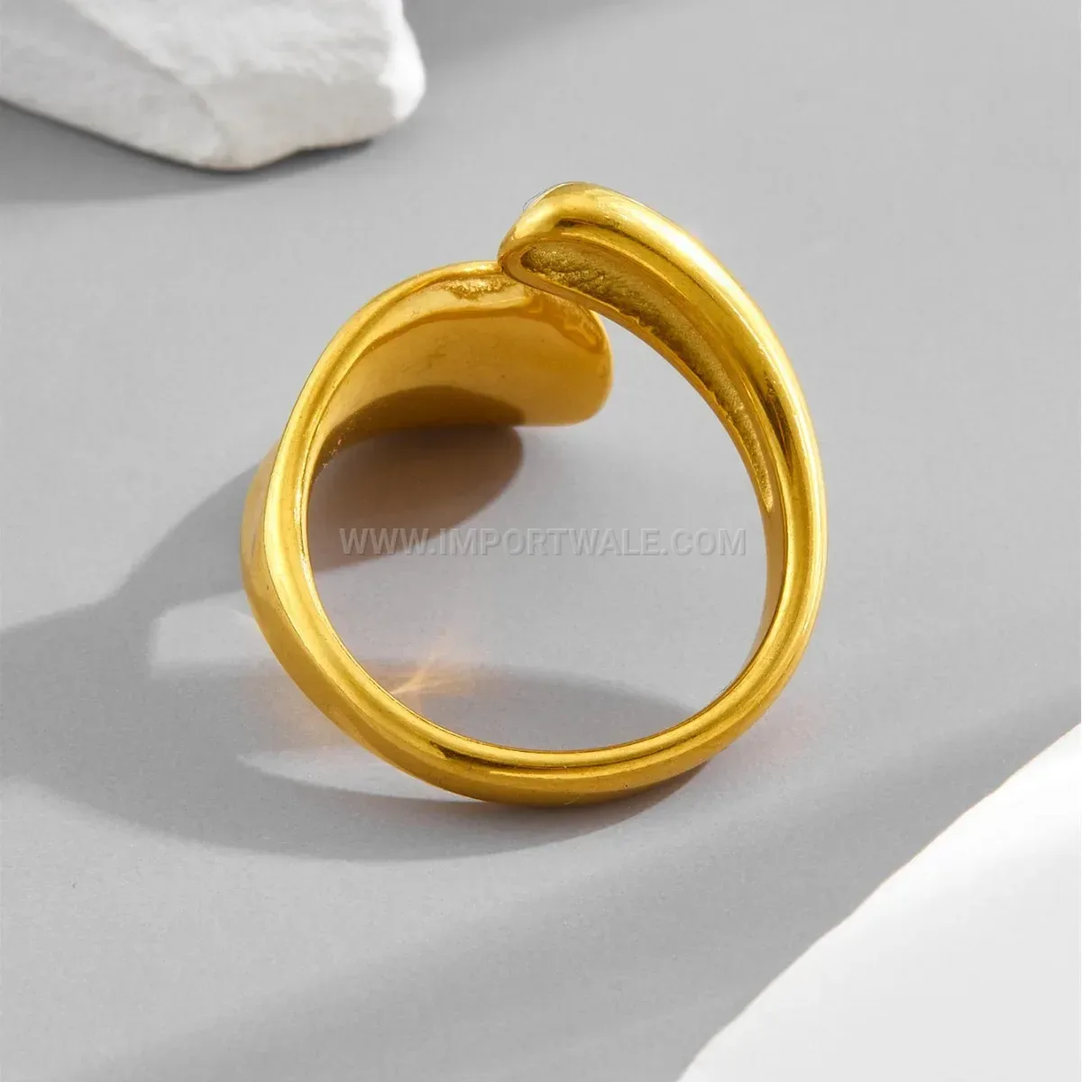 Irregular Smooth Plated Titanium Steel Open Ring