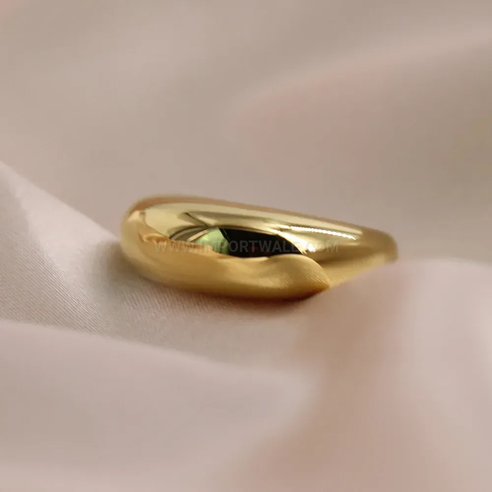 Designer Smooth Oval Plated Stainless Steel Ring
