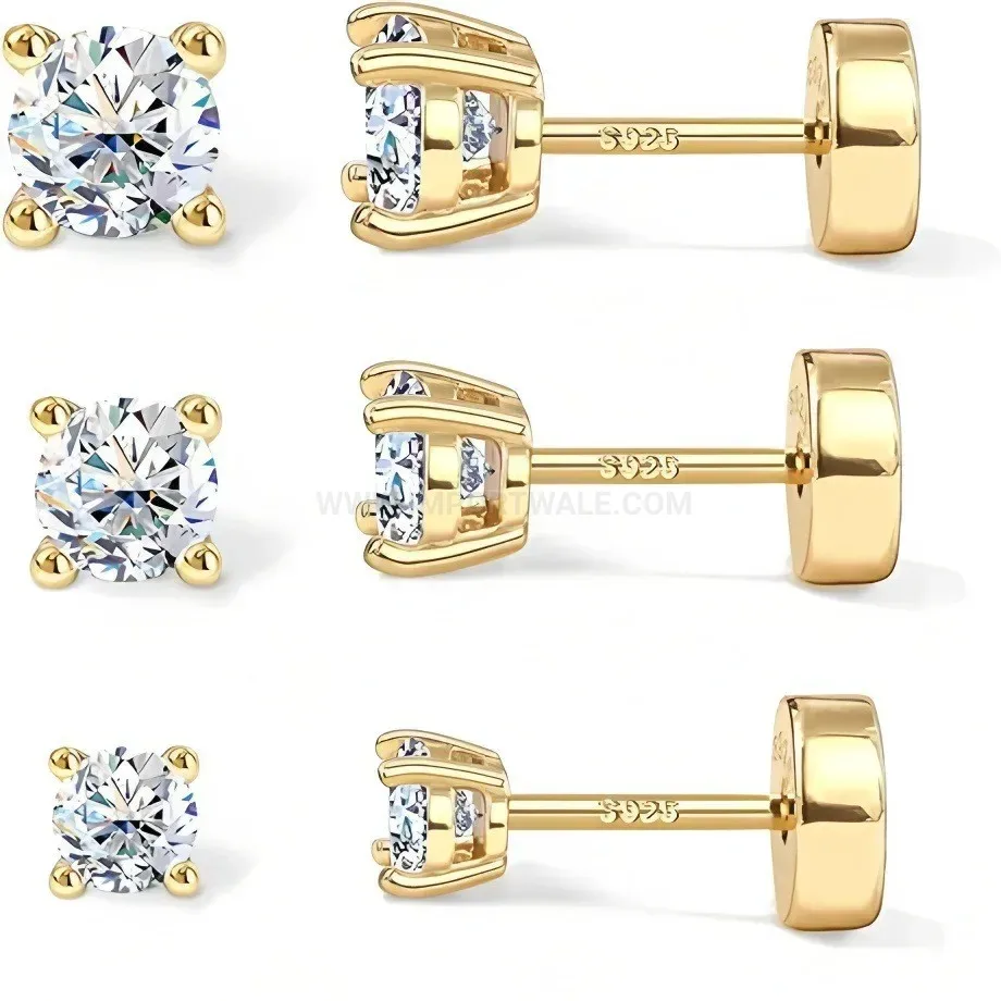 Chic Cubic Zirconia Stainless Steel Floral Cartilage Piercing Stud Set