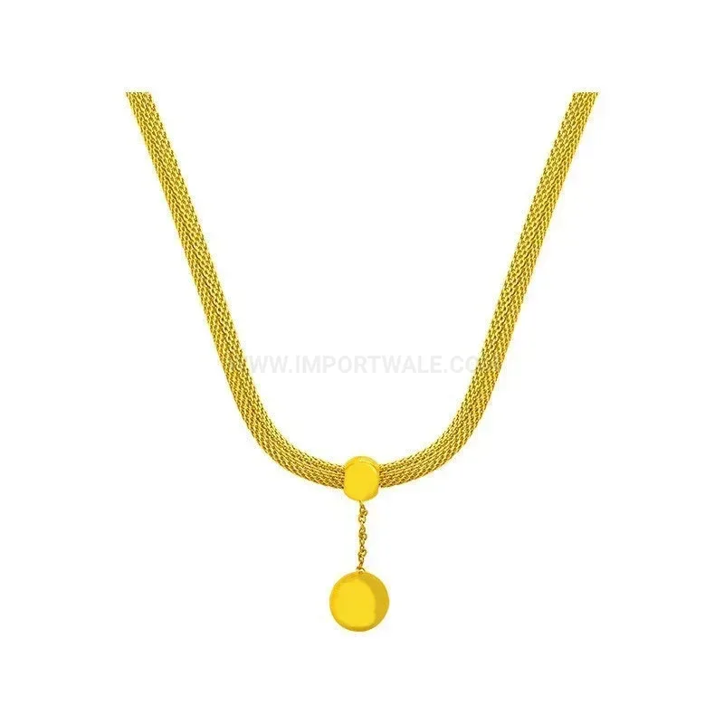 Bold Hollow Flower Bead Tassel Titanium Steel Necklace