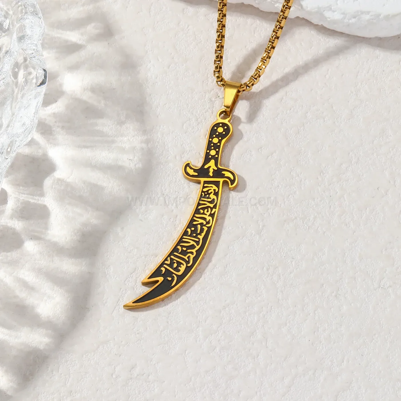 Premium Stainless Steel Zulfiqar Sword Pendant Necklace