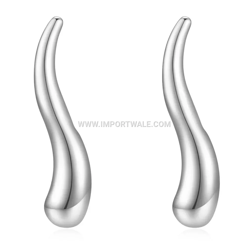 Minimalist Stainless Steel Hollow Teardrop Drop Earrings
