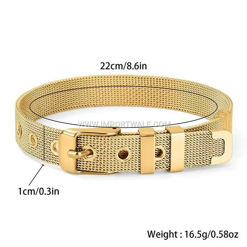 Woven Stainless Steel Mesh Belt Strap Bracelet