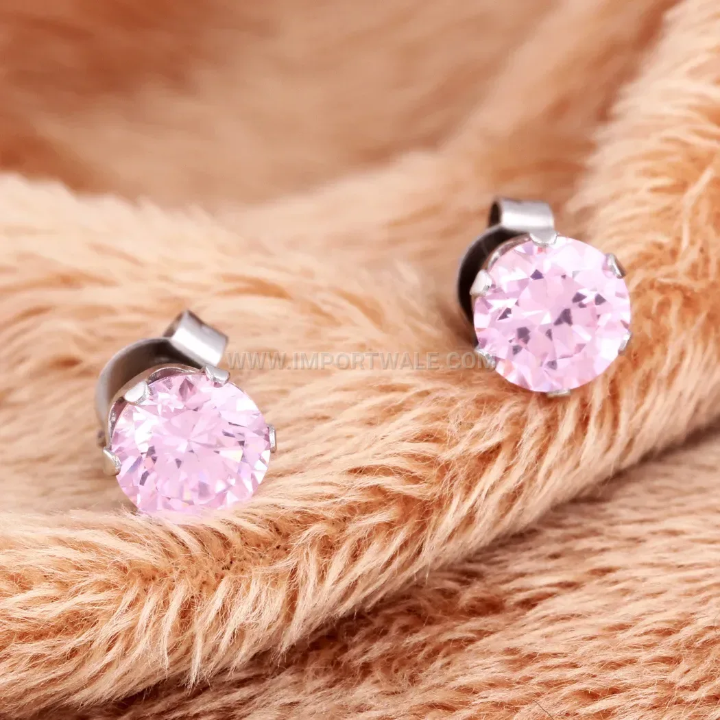 Minimalist Stainless Steel Cubic Zirconia Stud Earrings