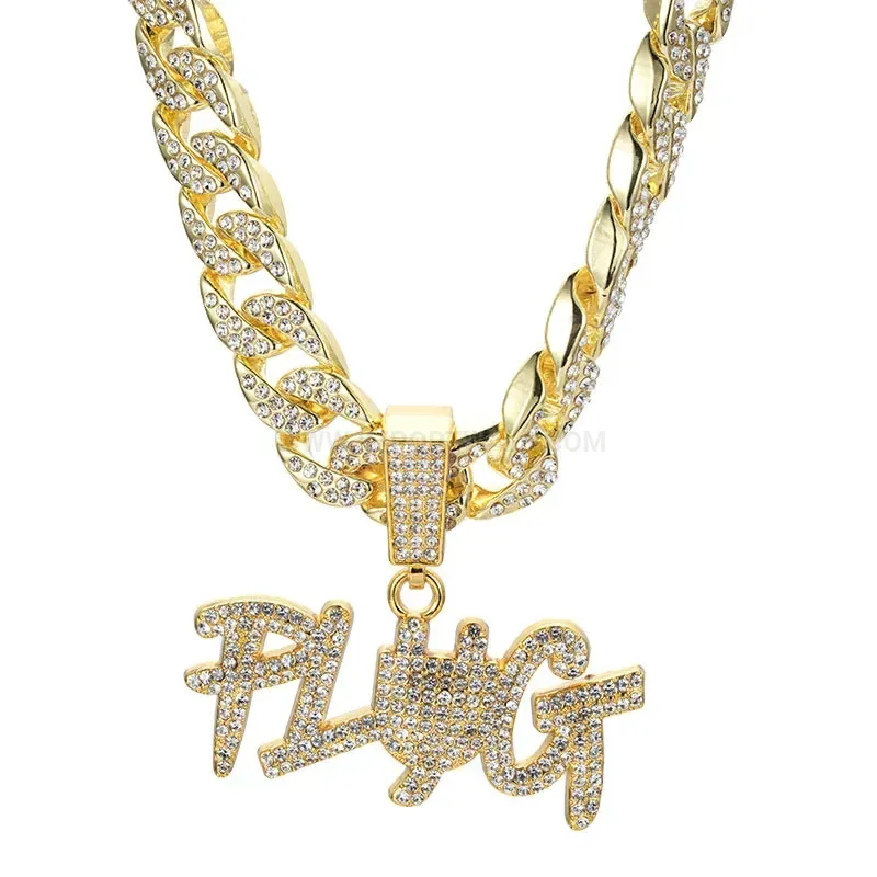 Iced Out Plug Motif Alloy Hip Hop Pendant