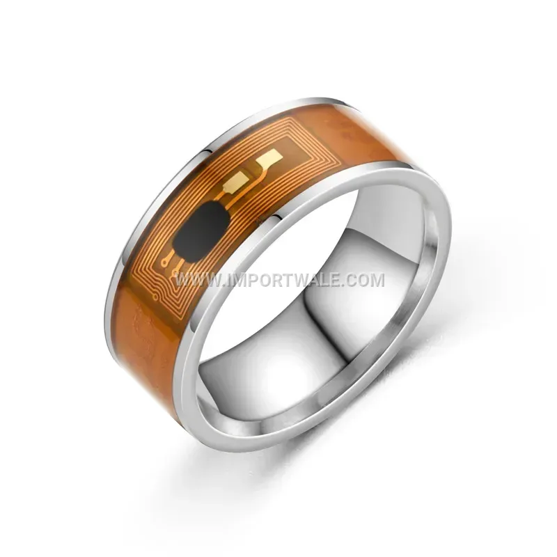 Stainless Steel NFC Smart Ring with Enamel Dragon Motif