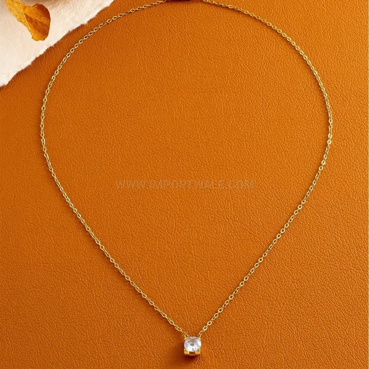 Fashion Square Cubic Zirconia Titanium Steel Pendant Necklace Choker