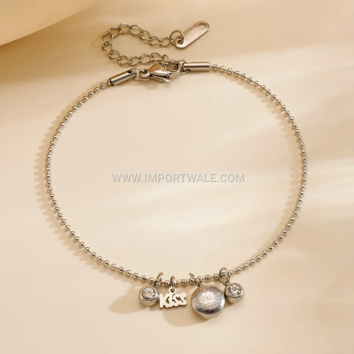 Modern Letter Pendant Stainless Steel Premium Anklet Anti Tarnish