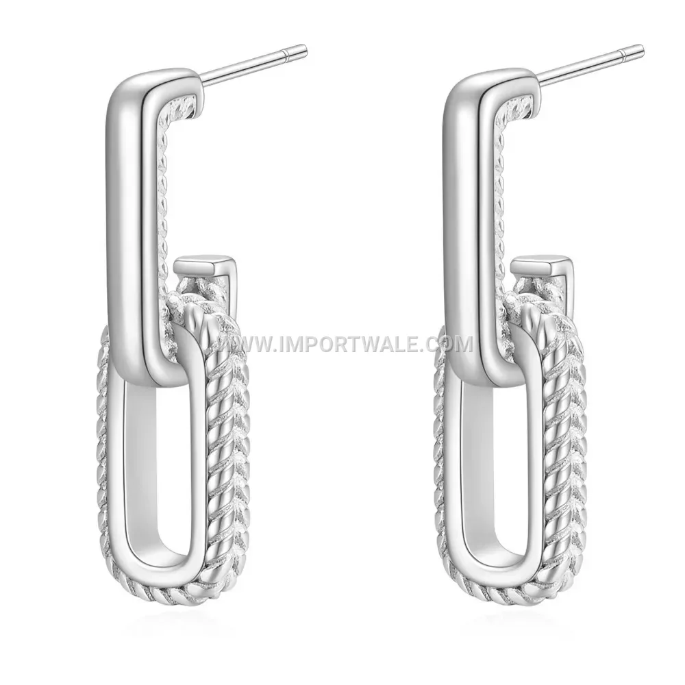 Textured Vintage Stainless Steel Geometric Earrings