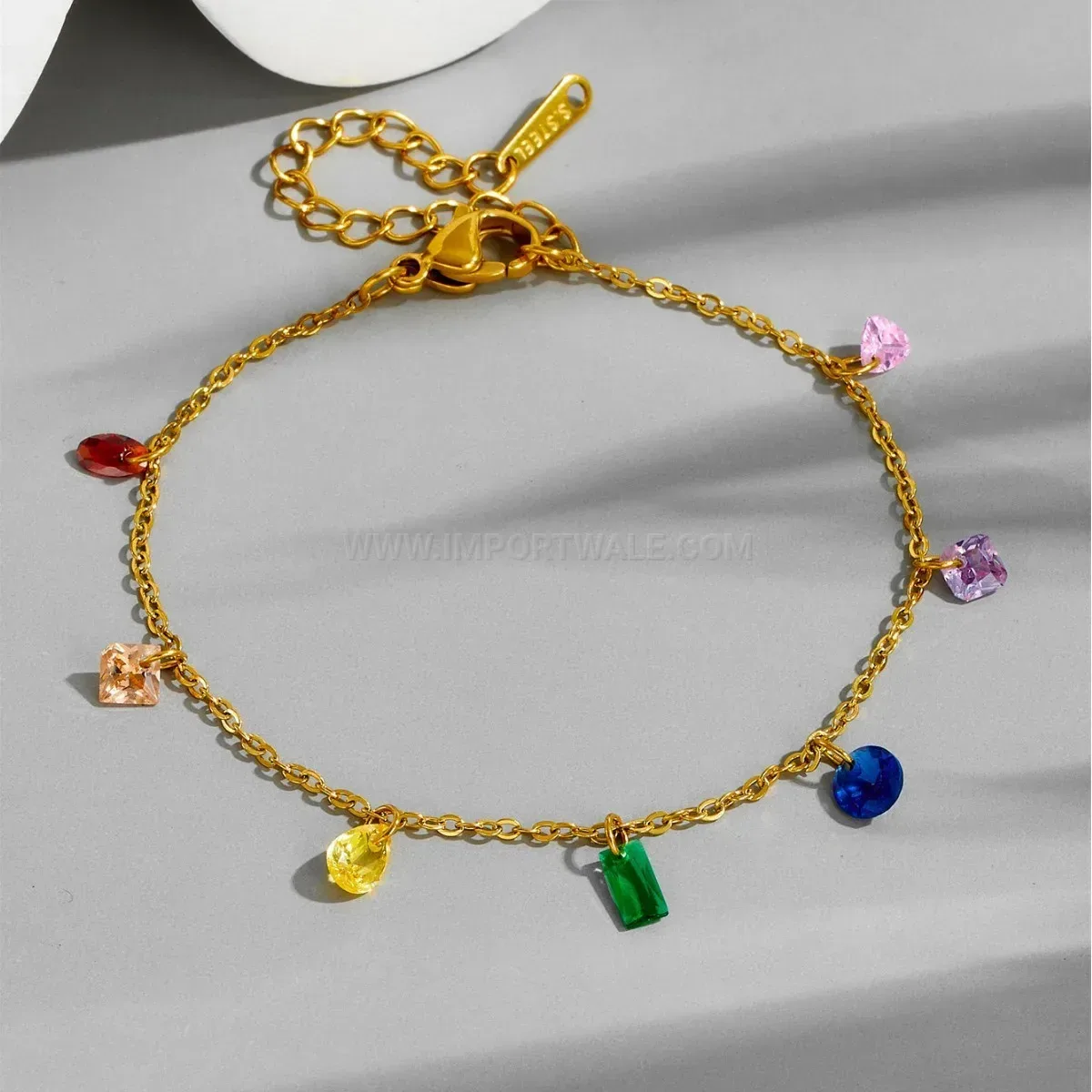 Modern Multicolor Cubic Zirconia Titanium Steel Gold Jewelry Set