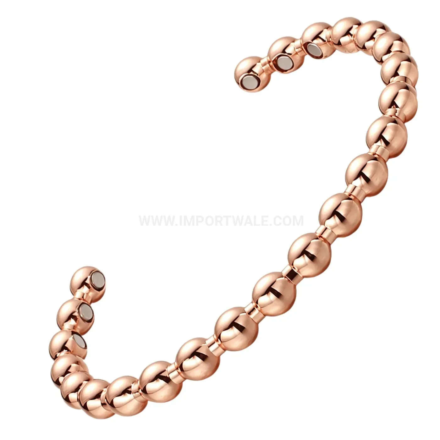 Trendy Adjustable Pure Red Copper Magnetic Open Cuff Bracelet