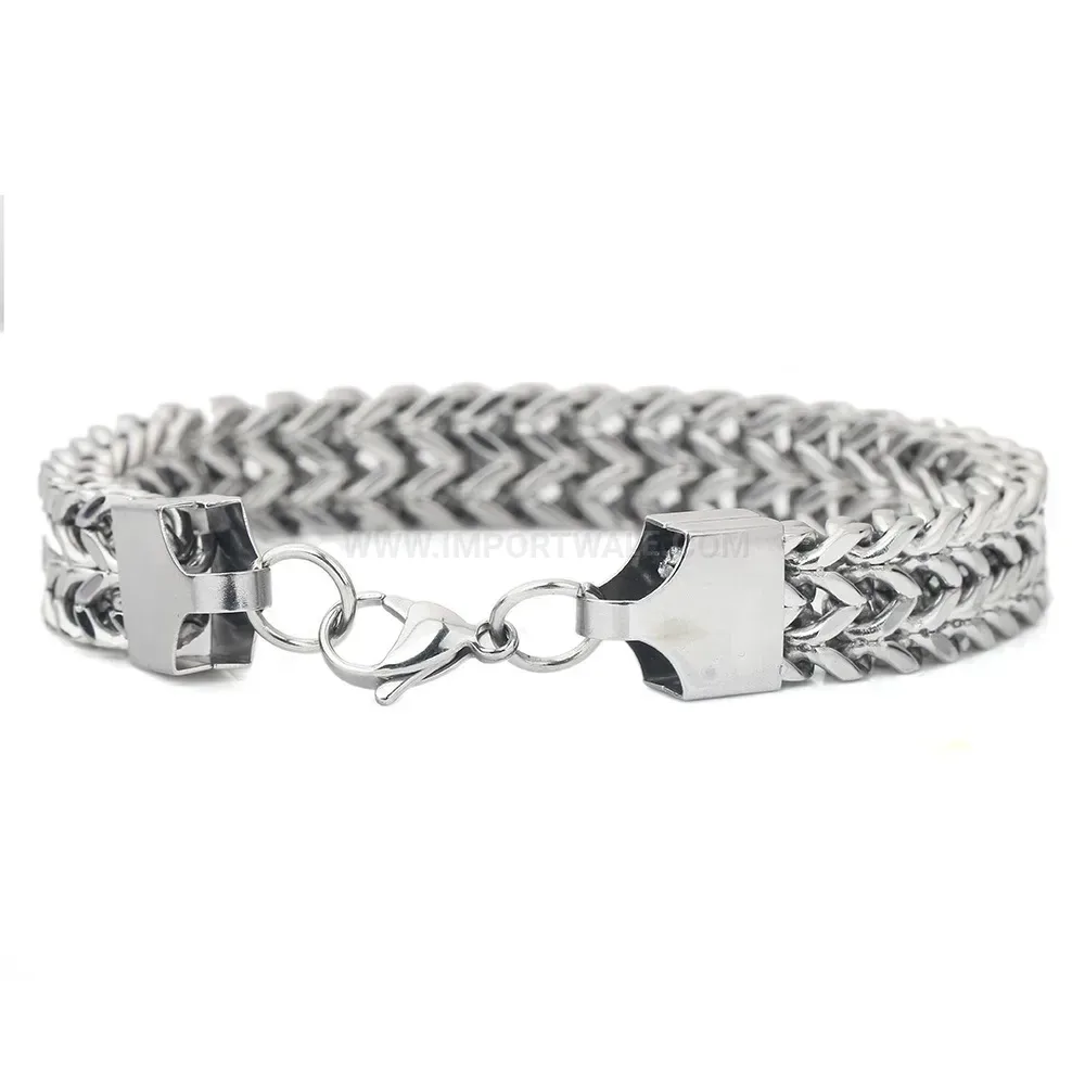 Men's Punk 12mm Stainless Steel Keel Chain Link Bracelet