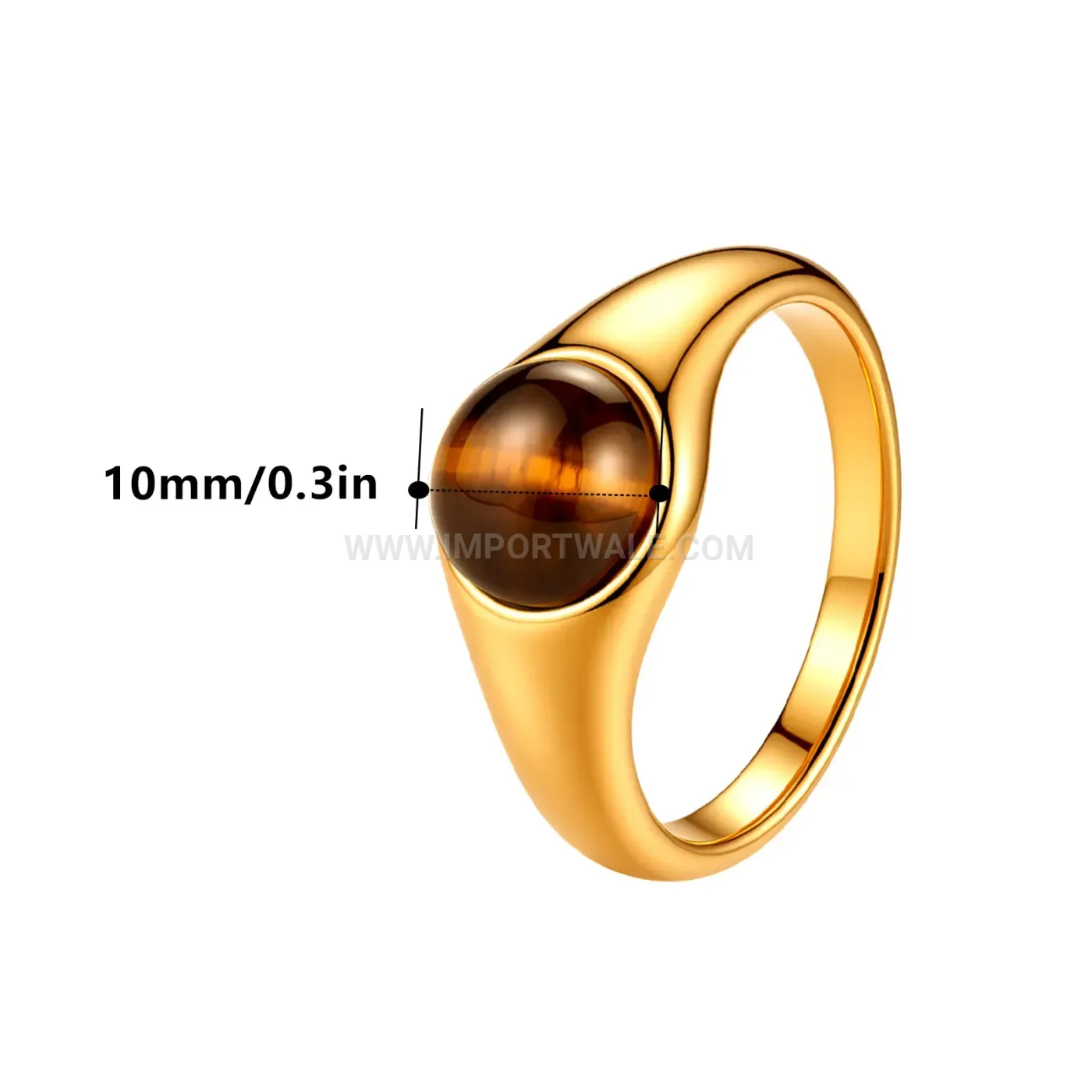 Vintage Oval Stone Stainless Steel Matching Couple Ring