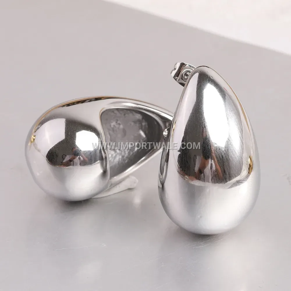 Large Stainless Steel Teardrop Statement Earrings