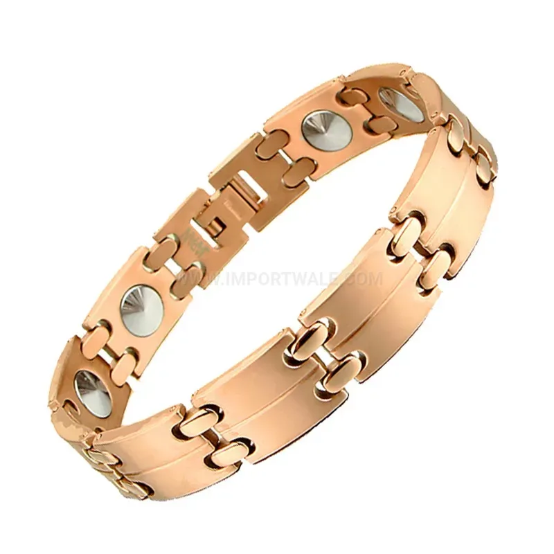 Chic Rose Gold Pure Titanium Bio Magnetic Bracelet