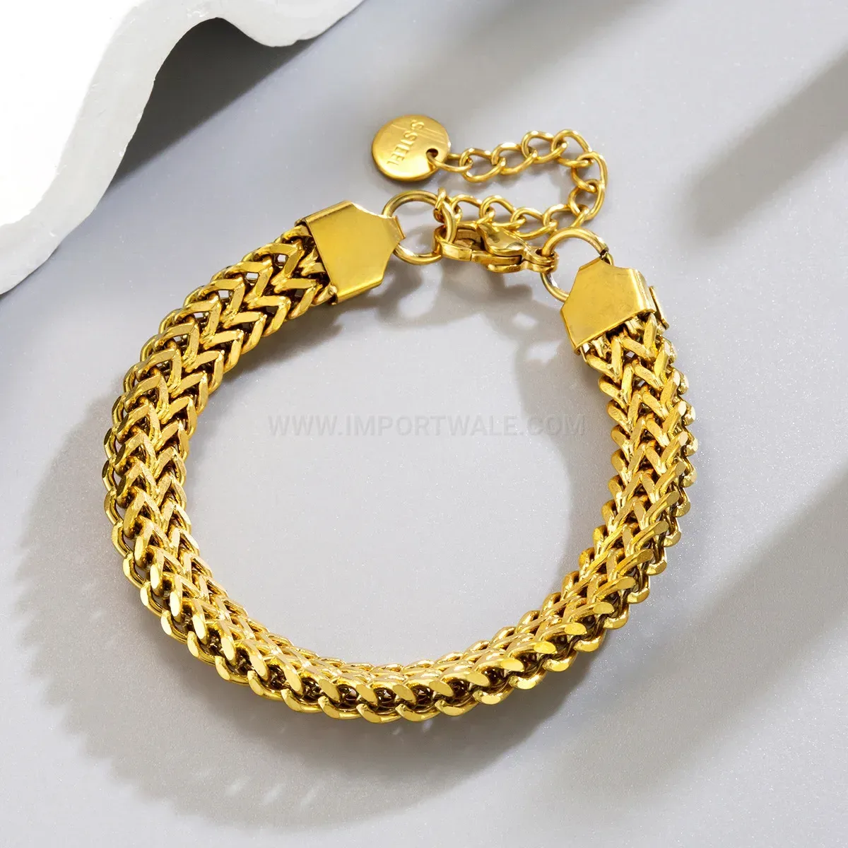 Titanium Steel Wheat Ear Pattern Thick Chain Bracelet