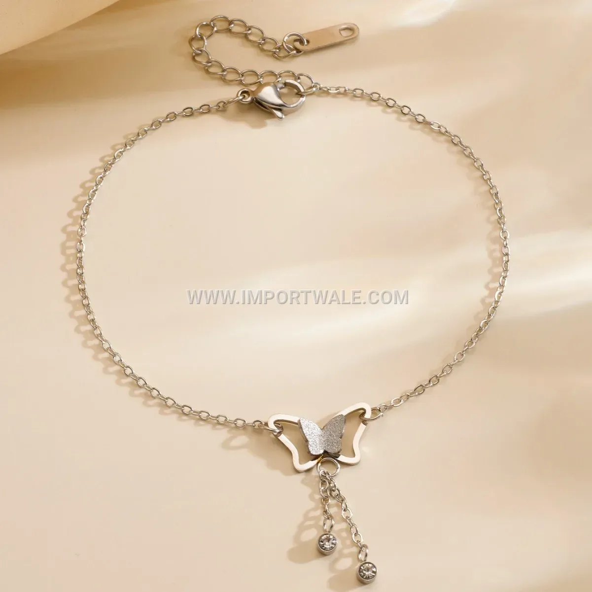 Hollow Butterfly Stainless Steel Beach Anklet
