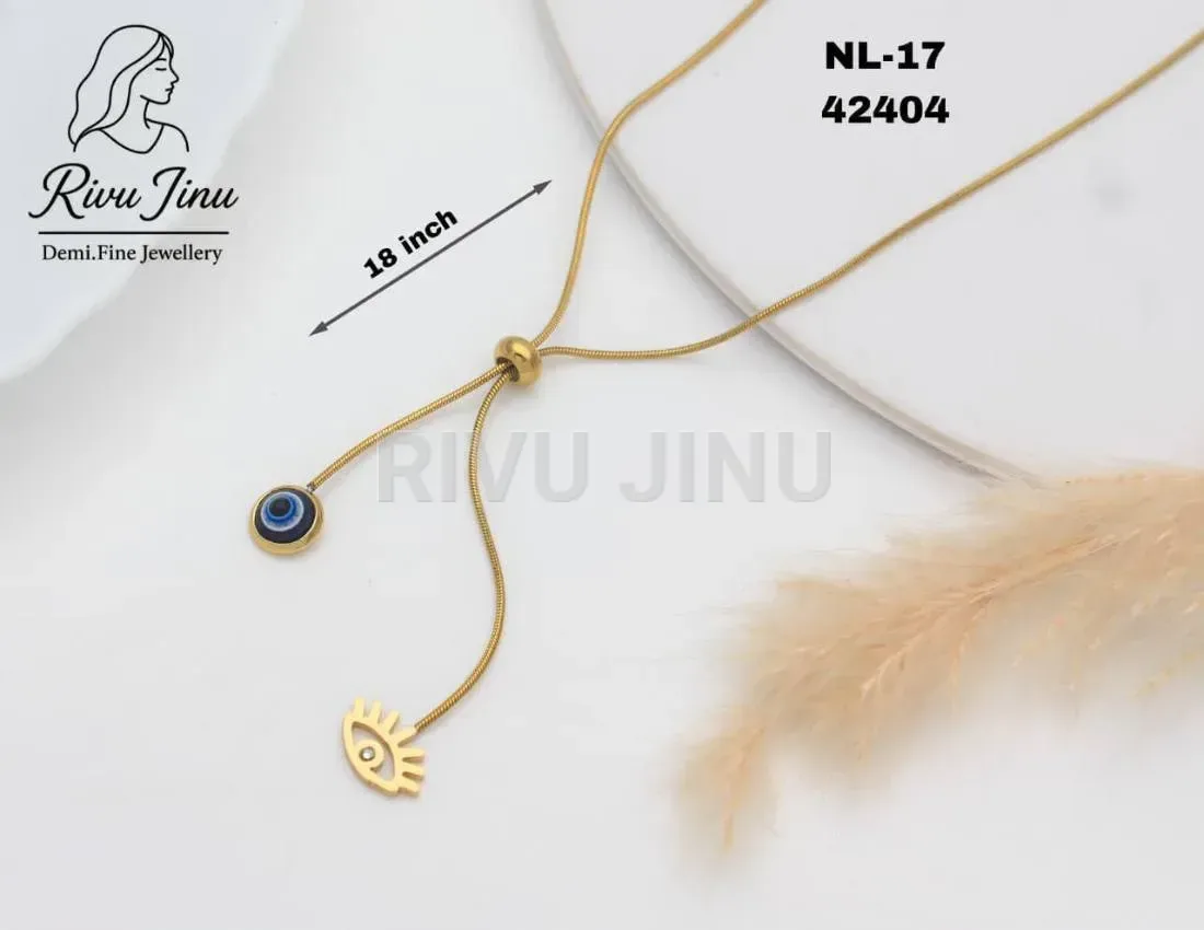 Elegant Gold Tone Stainless Steel Chain Necklace