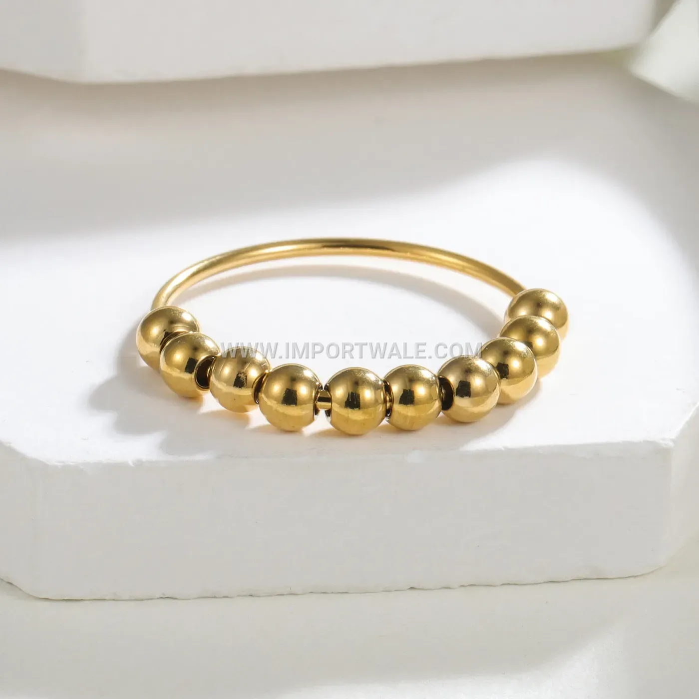 Rotatable Stainless Steel Anxiety Relief Bead Ring