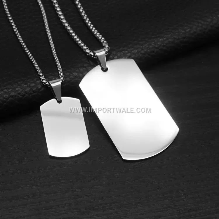 Customizable Geometric Stainless Steel Pendant Chain Necklace