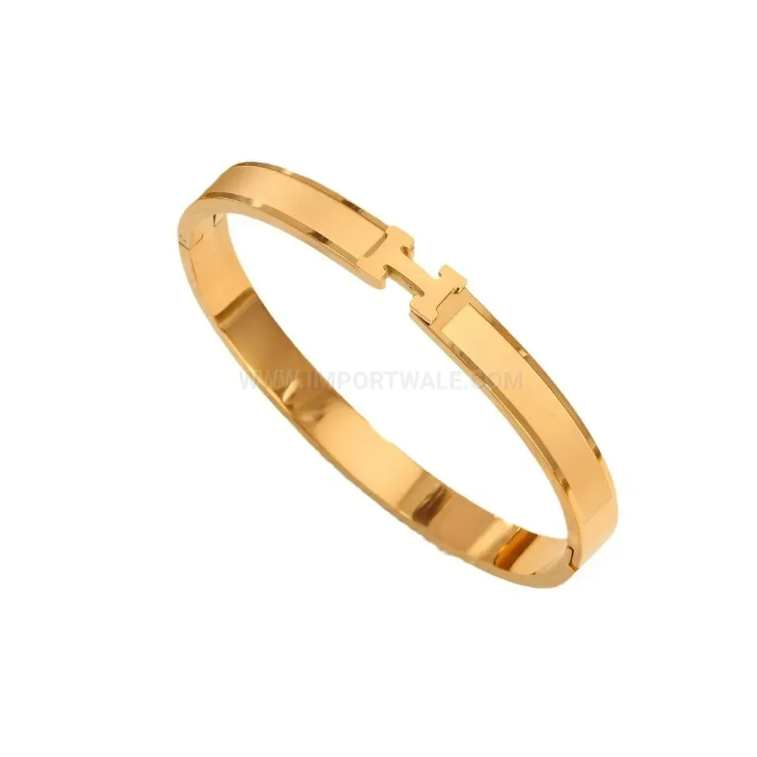 Premium Titanium Steel H Letter Bangle Bracelet