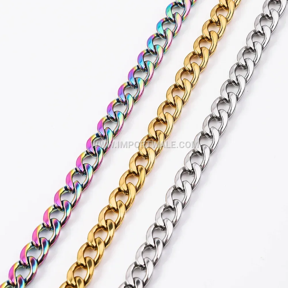 Gold Plated Stainless Steel Cuban Link Chain Necklace