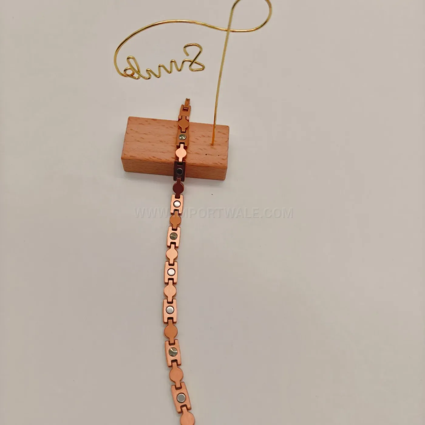 Rose Gold Titanium Steel Germanium Bio Bracelet with Shell Accent