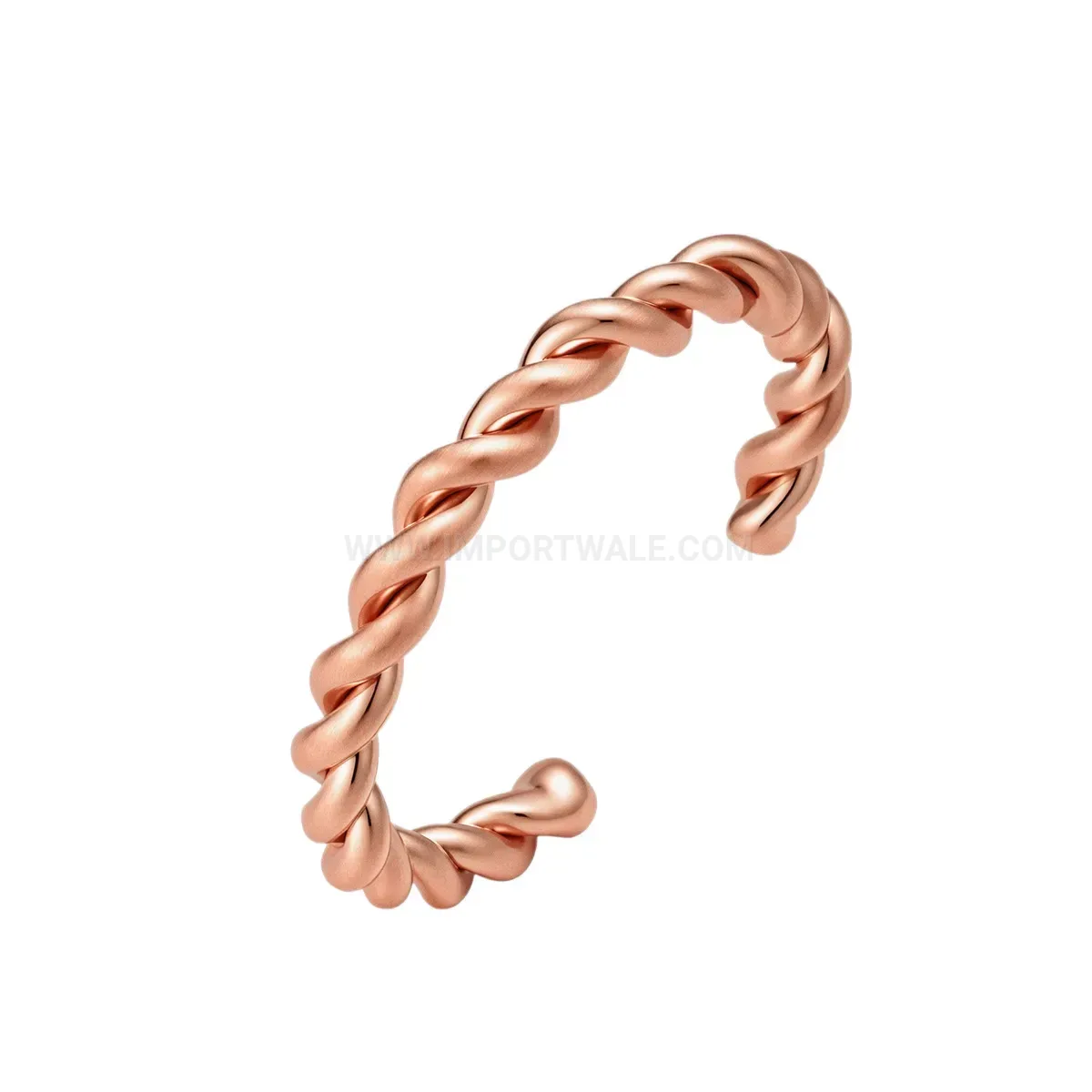 Twisted Rose Gold Copper Adjustable Bangle and Ring Set