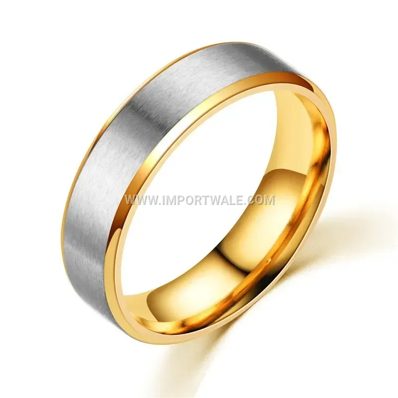 Two Tone Matte Beveled Stainless Steel Band