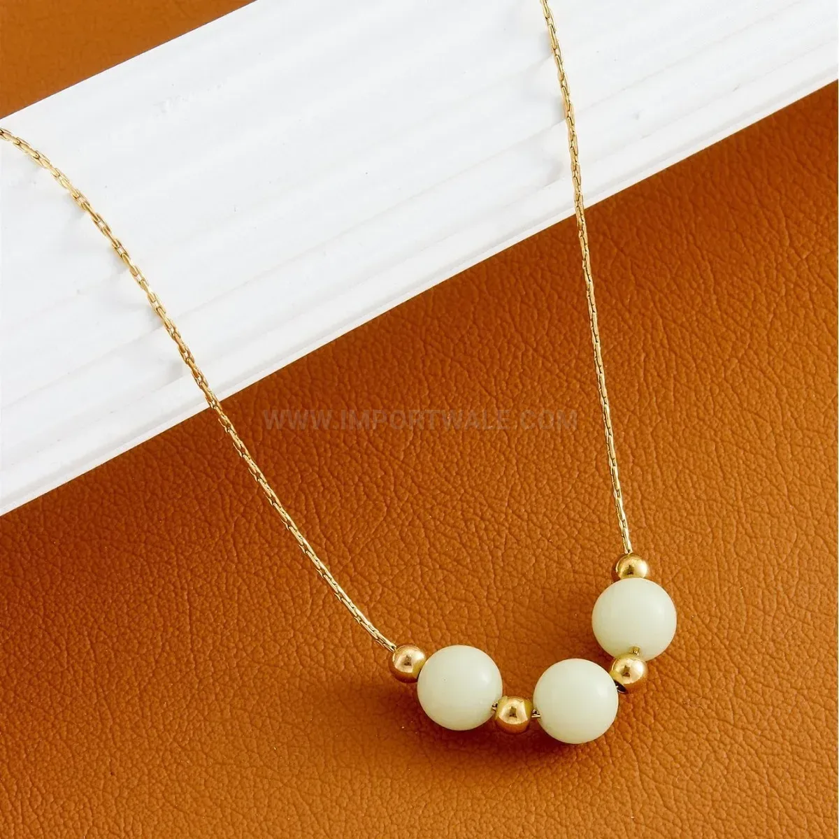 Modern Vintage Geometric Bead Stainless Steel Choker Necklace